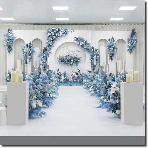 [AffiliateLink] 49 Impressive Wedding Backdrop Reception Ideas You Never Thought Of Right Now #weddingbackdropreception Wedding Decor Background, Moon Wedding Decorations, Dekorasi Wedding Simple, Blue Backdrop Ideas, Simple Backdrop Wedding, Wedding Backdrop Design Simple, Stage Wedding Decorations, Wedding Backdrop Blue, Wedding Stage Ideas