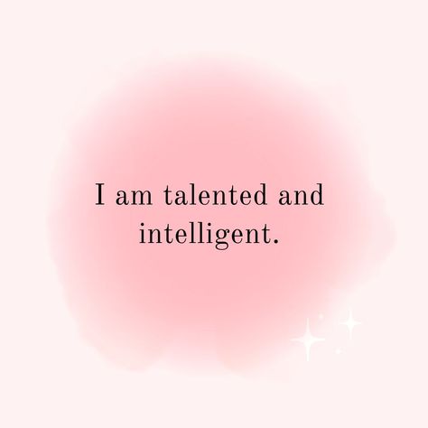 Cute Affirmations Pink, Smart Affirmations Aesthetic, Pink Affirmation Widget, Im Smart Affirmations, Pink Daily Affirmations, Pink Vison Boards, Positive Self Affirmations Aesthetic, Daily Affirmations Aesthetic Pink, I Am Intelligent Affirmations