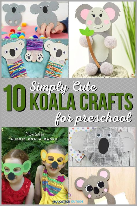 Koala Party Games, Koala Lou Activities, Koala Activities For Preschool, Koala Art For Kids, Koala Party Ideas, Koala Valentines Boxes, Koala Bear Crafts, Koala Craft Preschool, Koala Birthday Party Ideas