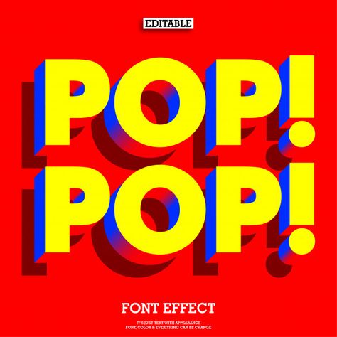 Simple fun and friendly pop font Premium... | Free Vector #Freepik #freevector #background #banner #poster #vintage Pop Art Font, Typographic Layout, Colorful Alphabet, Font Effect, Fun Fonts, 3d Type, Illustrator Design Tutorial, 타이포그래피 포스터 디자인, Pop Color