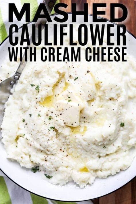 Cauliflower Cream, Garlic Mashed Cauliflower, Mashed Cauliflower Recipe, Creamy Mashed Cauliflower, Low Carb Pork, Cauliflower Mashed Potatoes, Cauliflower Mash, Roasted Radishes, Easy Cauliflower