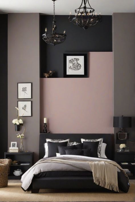 bedroom decor ideas,black bedroom design,modern bedroom paint,interior bedroom design Tricorn Black Color Palette, Behr Dolphin Fin, Dolphin Fin, Tricorn Black, Paint Guide, Black Painted Furniture, Color Bedroom, Paint For Kitchen Walls, Personalized Bedroom