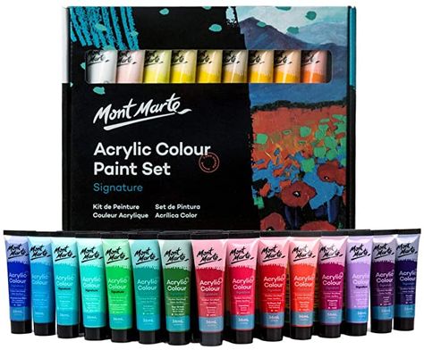 Mont Marte Acrylic, Painter Photography, Clay Plaster, Art Studio Organization, Painting Birthday, Acrylic Tube, Paint Tubes, Art Decor Diy, Acrylic Paint Set