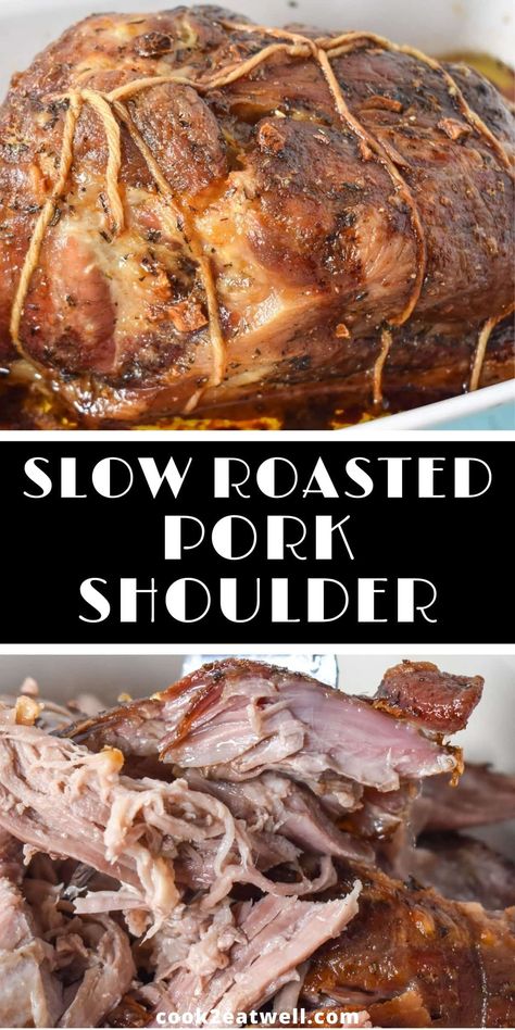 Pork Shoulder Oven, Pork Shoulder Roast Crock Pot, Pork Shoulder Picnic Roast, Roasted Pork Shoulder Recipes, Pork Shoulder Picnic, Slow Cooker Pork Shoulder, Pork Shoulder Recipe, Roasted Pork Shoulder, Slow Roast Pork