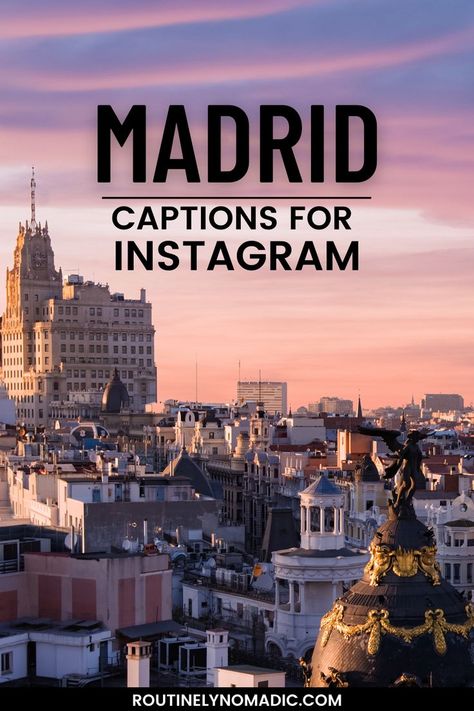 City with Madrid captions for Instgarm Madrid Quotes, Instagram Post Captions, Retiro Park, Funny Instagram Captions, Cute Captions, Royal History, Madrid Travel, Travel Captions, The Royal Palace