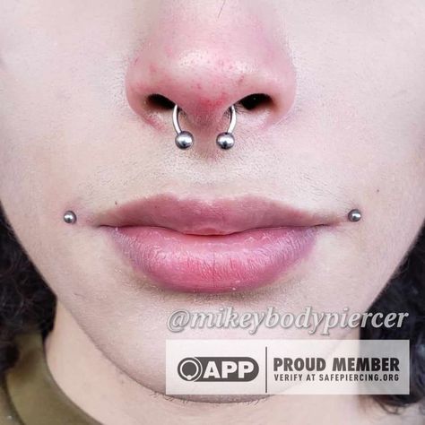 Dahlia piercings Dahlia Bites Piercing Aesthetic, Delilah Piercing, Dahlia Piercing Aesthetic, Cool Facial Piercings, Daliah Piercing, Dalia Piercing, Cheek Piercing Dimples, Body Mods Piercing, Dahlia Bites Piercing