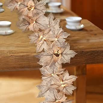 Thanksgiving Mantle, Halloween Living Room, Vine Decoration, Porch Table, Warm White Led Lights, Christmas Wall Hangings, Fall Garland, Holiday Garlands, Autumn Lights