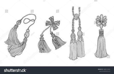 Tassels Set Cord On White Background Stock Illustration 1680513634 | Shutterstock Engraving Illustration, Character Outfits, 3d Objects, Image Illustration, Art Nouveau, Stock Illustration, White Background, Tassels, Royalty Free Stock Photos