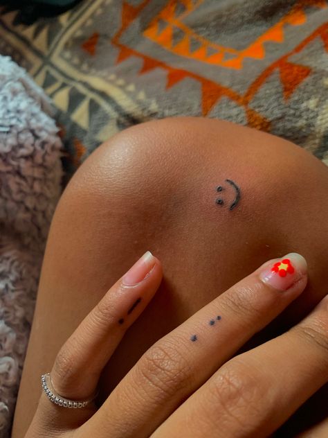 Stock And Poke Tattoo, Smiley Stick And Poke, Stick And Poke Tattoo Small Easy Hidden, Stick And Poke Ideas Small Simple, Small Stuck And Poke Tattoos, Poke N Stick Tattoo Ideas, Stink And Poke Tattoos, Stick Amd Poke Tattoo Ideas, Tiny Stick And Pokes