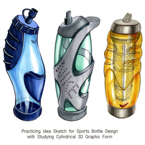 Futuristic Water Bottle, Water Bottle Design Sketch, Bottle Drawing Sketch, Bottle Design Sketch, Water Bottle Sketch, Water Bottle Design Ideas, Futuristic Objects, Bottle Design Ideas, Water Bottle Designs