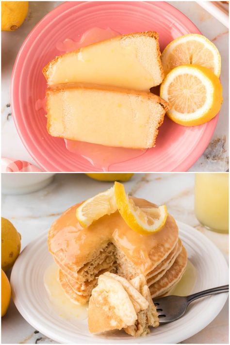 Use this Lemon Sauce on your favorite desserts. It's easy to make and goes great with cakes, pancakes, ice cream, and so much more. Lemon Sauce, Favorite Desserts, Pancakes, Lemon, Ice Cream, Sauce, Cream, Cake