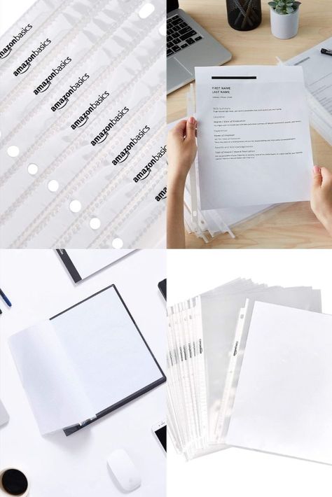 100-pack of clear sheet protectors for organizing, storing and protecting 8.5 x 11-inch sheets of paper Made of acid-free, PVC-free polypropylene (0.05 mm thick) for durable, long lasting document protection Sheet Protectors, Sheets Of Paper, Amazon Basics, 3 Ring Binder, 3 Ring Binders, Ring Binder, Sheet Of Paper, Promotion, Long Lasting