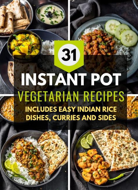 Instant Pot Vegetarian Recipes - Looking for vegetarian recipes to make in your Instant Pot? Then this collection of fast and easy Indian curries, biryanis & side dishes is perfect for you! #InstantPot #Vegetarian Beans And Rice Recipes, Instant Pot Indian Recipes, Vegetarian Curries, Recipes For Instant Pot, Instant Pot Indian, Instant Pot Vegetarian, Instant Pot Recipes Vegetarian, Lentils Beans, Vegetarian Instant Pot