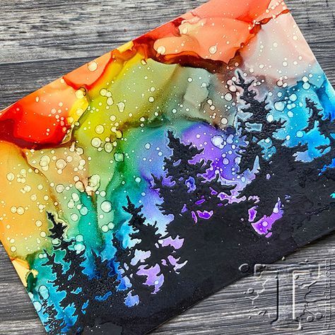 Alcohol Ink Tiles, Alcohol Ink Glass, Alcohol Ink Crafts, Stencil Printing, Ink Crafts, Art Yarn, Alcohol Ink Painting, Alcohol Ink Art, Facebook Live