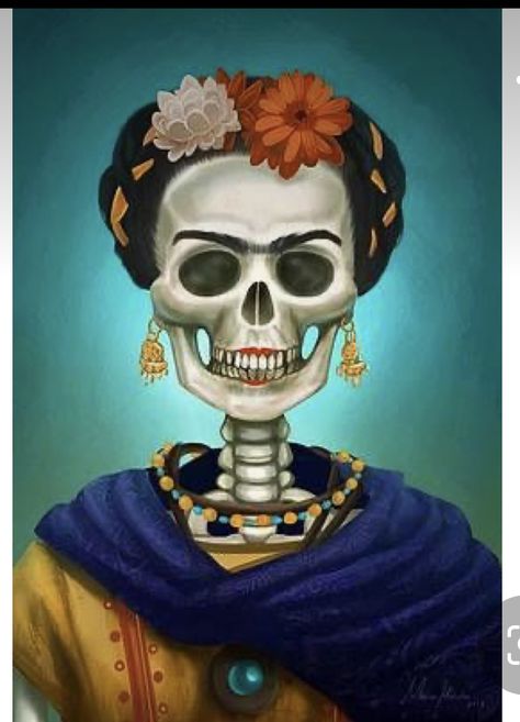 Day Of The Dead Artwork, Hispanic Art, Sugar Skull Artwork, Frida Kahlo Portraits, Den Mrtvých, Frida Art, Frida Kahlo Art, Tattoo Style Drawings, Sugar Skull Art