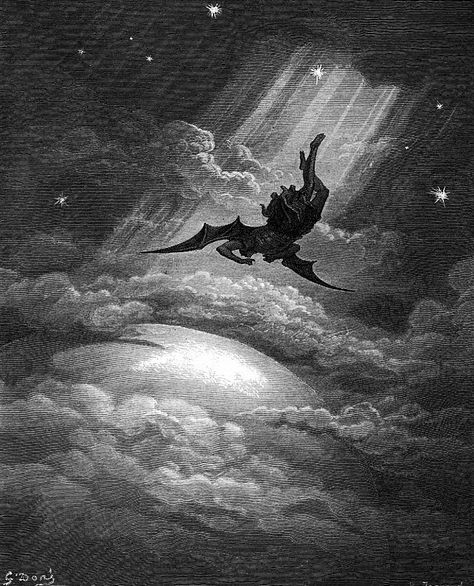 The Fall Of Lucifer, Fall Of Lucifer, Old Illustration, Heaven Art, Rennaissance Art, Paradise Lost, Esoteric Art, Gustave Dore, رعب نفسي