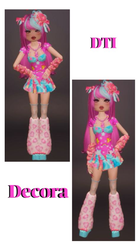 Dti decora Decora Dri Theme, Decora Dti With Items, Dti Theme, Bloxburg Decals Codes Aesthetic, Decals Codes, Dti Ideas, Bloxburg Decals, Dti Fits, Dti Outfits