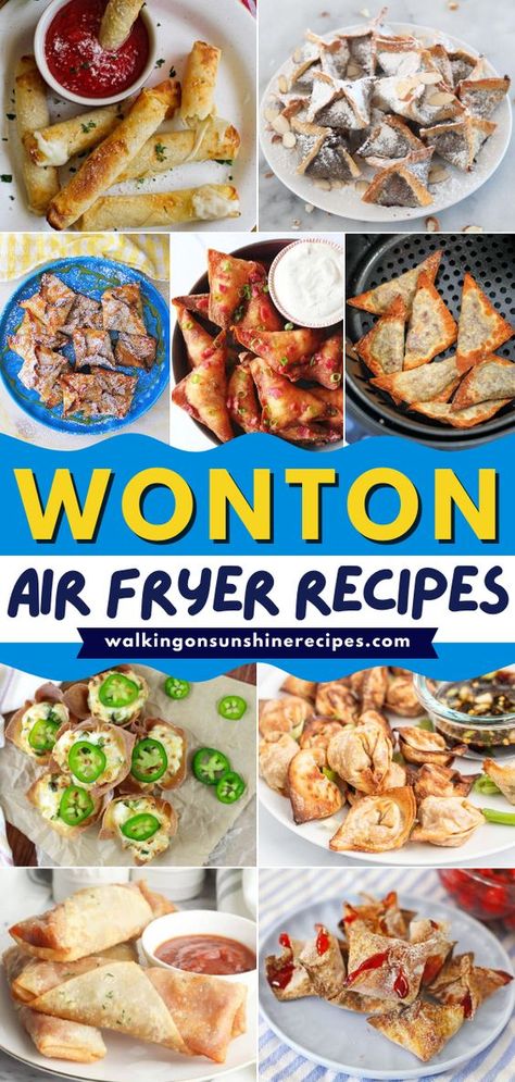 Wonton Air Fryer, Wanton Wrapper Recipes, Wonton Wrapper Recipes Appetizers, Wonton Appetizers, Wonton Wrapper Recipes, Healthy Foods To Make, Wonton Recipes, Air Fryer Recipe, Air Fryer Oven Recipes