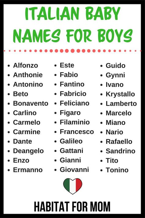 Italian Baby Names for Boys. Baby names for boys | Boy names | Baby boy names | Italian boy names | baby name ideas. #babynames #babyboy #namesforboys #habitatformom Boy Hispanic, Baby Boy Names Italian, Italian Names Boy, Italian Girl Names, Italian Names, Boys Baby Names, Boys Pfp, List Aesthetic, Baby Name Generator