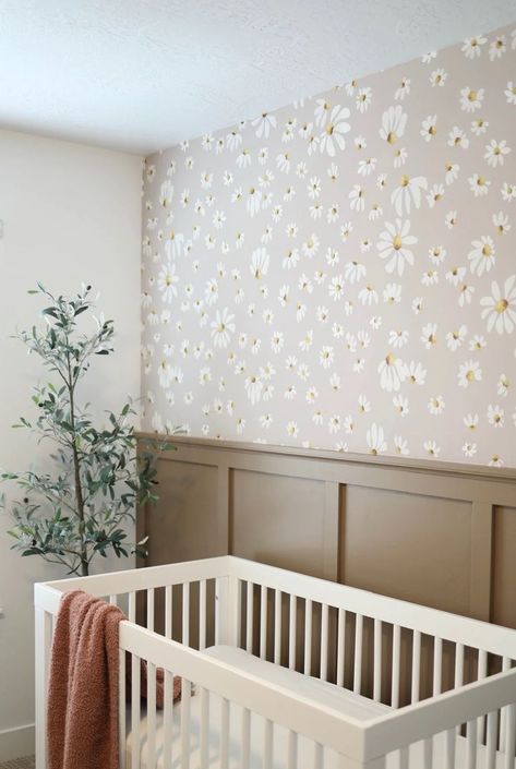 Babyletto Hudson 3-in-1 Convertible Crib with Toddler Bed Conversion Kit in White, Greenguard Gold Certified , 53.75x29.75x35 Inch (Pack of 1) Gwen Wallpaper, Tree Wallpaper Mural, Nursery Room Design, Baby Room Inspiration, Nursery Room Inspiration, Bedroom Walls, Color Scale, Toddler Rooms, Nursery Inspo