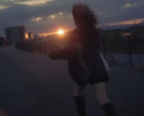 At Night, The Sun, A Woman, Walking, Sun