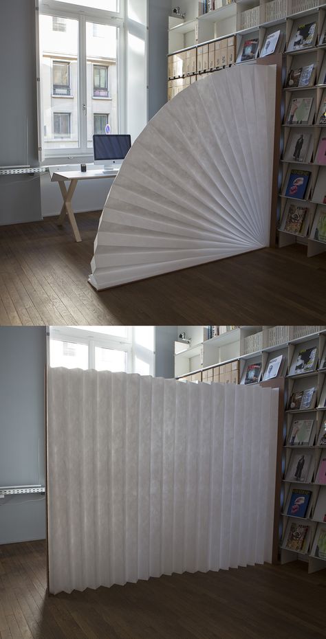 Massage Room Divider Ideas, Room Dividers For Small Spaces, Booth Divider Ideas, Unique Room Dividers, Diy Room Divider Cheap Privacy Screens, Room Diverders Ideas, Wall Dividers Ideas Small Spaces, Retractable Room Divider, Cardboard Room Divider