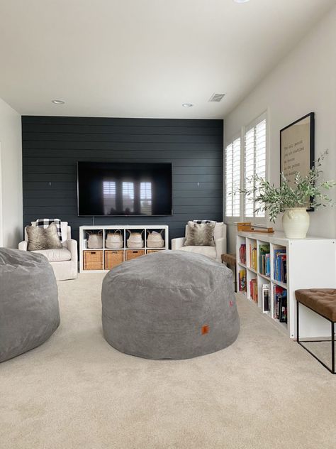 Playroom And Lounge Room, Playroom Hangout Rooms, Bonus Room Upstairs Ideas, Media Room And Playroom, Teenage Hangout Room Ideas Basements, Bonus Room Remodel, Family Chill Room, Bonus Room Tv Ideas, Small Loft Ideas Upstairs Kids