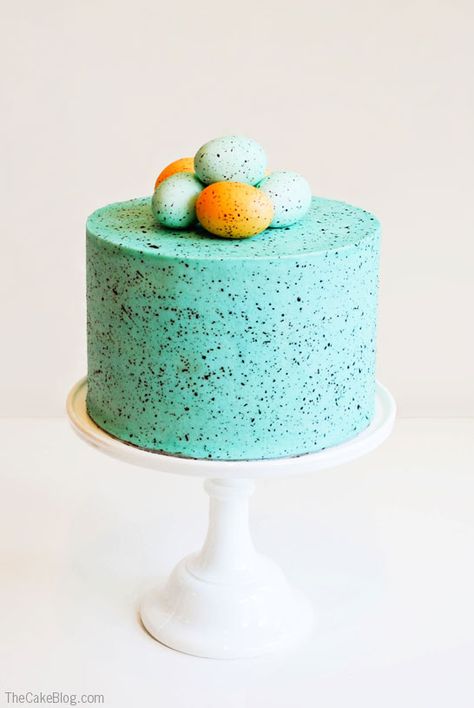 DIY Speckled Robin's Egg Cake Speckled Egg Cake, Easter Cake Recipes, Buffet Party, Egg Cake, Speckled Eggs, Spring Cake, Cake Blog, Cupcake Cake, Julia Child