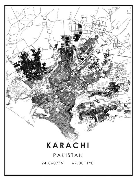 Karachi Aesthetic, Pakistan Cities, Photo Gallery Wall Layout, Pakistan Wallpaper, Maps Illustration Design, Pakistan Map, Wall Layout, Gallery Wall Layout, Black And White Minimalist