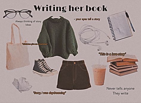 Writers Aesthetic Outfit, Library Writer Reader Bookish, Bookshop Aesthetic Outfit, Summer Writer Aesthetic, How To Dress Like A Writer, Book Nerd Outfit Aesthetic, Poetry Aesthetic Outfits, Reader Girl Aesthetic Outfit, Book Aesthetic Clothes