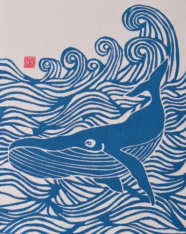 Japan Makeup, Happy Whale, Lino Cuts, Lino Printing, Linoleum Print, Linocut Printmaking, Lino Art, Lino Prints, Whale Art