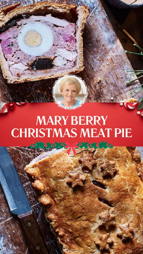 Mary Berry Christmas Meat Pie Mary Berry Recipes, Mary Berry Christmas, Pies Savory, Pickled Walnuts, Gammon Steak, Hot Water Crust Pastry, Christmas Meat, British Bake Off Recipes, Food Suggestions