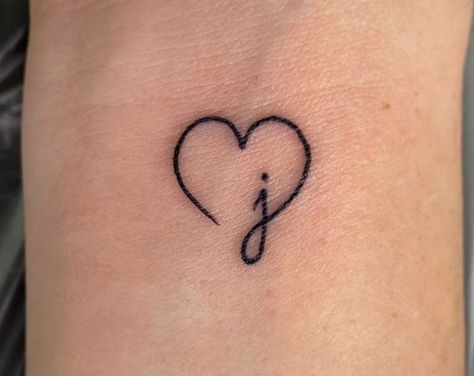 Heart With A J Tattoo, J Initial Tattoo Ideas, L Initial Tattoo With Heart, E And J Tattoo Initial, J Name Tattoo Design, Small Letter G Tattoo, K And J Tattoo, J Infinity Tattoo, Initial J Tattoo Ideas