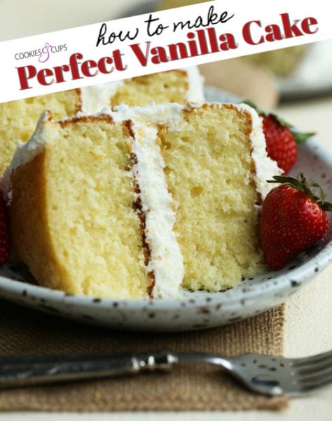 Fluffy Cakes Recipe, Vanilla Almond Cake Recipe, Bolo Soft, The Best Vanilla Cake Recipe, The Best Vanilla Cake, Perfect Vanilla Cake Recipe, Best Vanilla Cake, Cake Flour Recipe, Perfect Vanilla Cake