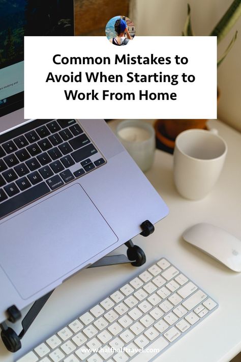 Transitioning to remote work isn’t as easy as it looks, right? What may have seemed like an effortless transition from the office to working from a laptop in bed might be a small struggle. If you feel this way, you’re certainly not alone. Learn about the common mistakes that are made when you work from home. You'll learn about some office tips, advice about home office setup. Office ideas are important! Work From Home Laptop Setup, Remote Job Office Ideas, Work From Home Desk Setup Laptop, Working From Home Setup Small Space, Remote Home Office, Laptop Office Setup, Work From Home Advice, Teach From Home Office, Working From Home Desk