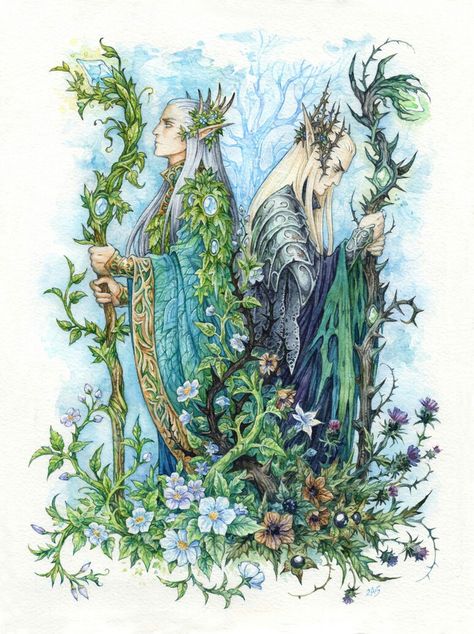 Summer and Unseelie Court Unseelie Court, Legolas And Thranduil, Hobbit Art, Tolkien Elves, Tolkien Art, Heroic Fantasy, Thranduil, Jrr Tolkien, Legolas