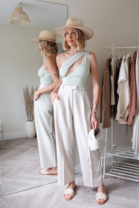 Summer outfit - white trousers - lack of colour rancher fedora in ivory Outfit is from the re ona new collection, I’ve linked similar below. Bag is Polene Paris. Follow my shop @charlottebuttrick on the @shop.LTK app to shop this post and get my exclusive app-only content! #liketkit #LTKSeasonal #LTKunder100 @shop.ltk https://liketk.it/3KoiS Polene Bag Outfit Summer, Fedora Summer Outfit, Polene Beri, Polene Bag Outfit, Polene Bag, Ivory Outfit, Ootd Beach, Bag Outfit, White Trousers