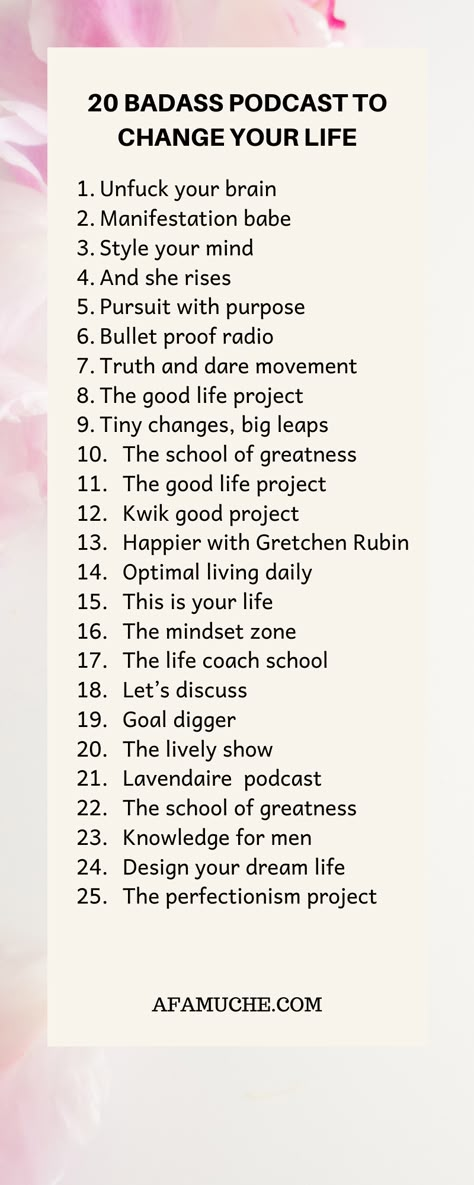 Things To Learn List Of, Self Improvement Podcasts, Getting My Life Together List, Inspirational Podcasts For Women, Best Self Improvement Podcasts, Best Motivational Podcasts For Women, Inspiring Podcasts For Women, The Life Coach School, Motivational Podcasts