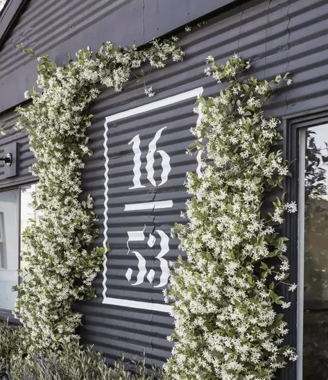 40 House Number Ideas to Up Your Curb Appeal Painted House Numbers, House Number Ideas, Matte Black House, Mindy Gayer Design, Pure Salt Interiors, Garden 2023, Holland House, Painted House, Studio Spaces