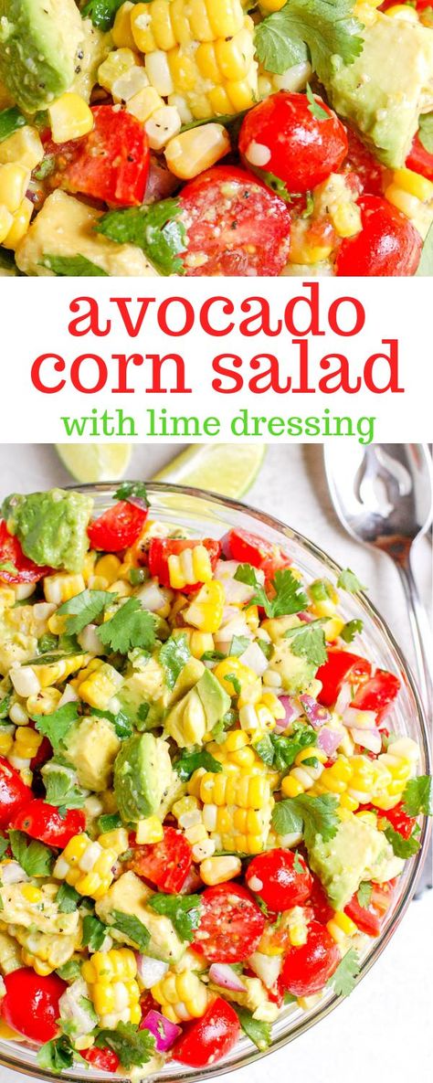 Avocado Corn Salad, Salad Macaroni, Salad Quinoa, Corn Avocado Salad, Avocado Salad Recipes, Avocado Salat, Summer Corn Salad, Salad Pasta, Summer Recipe