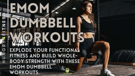 EMOM Dumbbell Workouts – Hungry4Fitness Emom Workout Weights, Emom Workout, Dumbbell Workouts, Workout Strength, Physical Training, Functional Fitness, Dumbbell Workout, Training Plan, Fitness Training