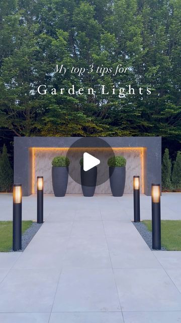 Elle Beadle on Instagram: "Garden Lights

Often overlooked and in my humble opinion, so underrated, lighting for me is as important for outside as it is for inside. 

In this space we used outdoor LED strip lighting on two different angled profiles (flat/face-up around the boarders and 45 degrees under the steps), spot lights for the large trees (I need to get a proper night shot to show you how we have lit the big trees behind the feature wall too - this gives depth beyond the wall and pretty shadows), and lastly pillar/post lights for the path to create height. 

So what would my top 3 tips be? 

1. **Layer Your Lighting:** Use a mix of ambient, task, and accent lighting to create depth and highlight key features like pathways, plants and features. Mix heights to create interest beyond g Garden Hedge Lighting Ideas, Landscape Yard, Outdoor Led Strips, Large Trees, Big Trees, Flat Face, Outdoor Landscape Lighting, My Top 3, Outdoor Lighting Landscape