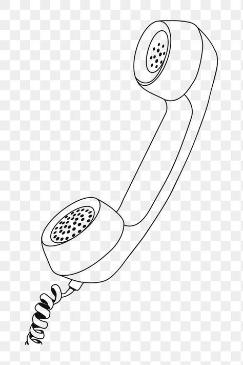 Landline Phone Drawing, Telephone Tattoo Vintage, Retro Phone Drawing, Telephone Drawing Simple, Rotary Phone Drawing, Phone Drawing Easy, Telephone Doodle, Old Phone Drawing, Telephone Sketch