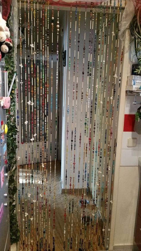 Beaded Curtain Closet Door, Crystal Door Curtain, Beads Hanging In Doorway, Bead Curtain Closet, Glass Bead Door Curtain, Bead Doorway Curtain, Paper Bead Curtain, Doorway Beads Curtains, Closet Beads Curtains