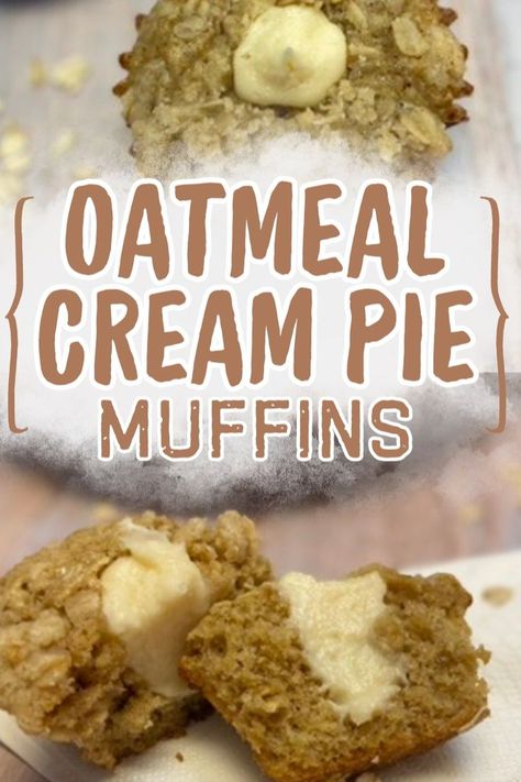 oatmeal cream pies muffins Oatmeal Bake Muffins Breakfast Muffins Recipes, Fall Baked Goods, Muffin Ideas, Sweet Puff Pastry, Brunch Pastries, Oatmeal Cream Pie, Oatmeal Pie, Easy Summer Dessert Recipes, Pastry Dishes