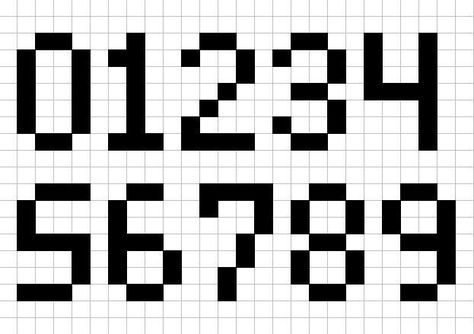 Knitting Numbers - Simple | by Shandeh Perler Bead Number Pattern, Perler Beads Numbers, Numbers Pixel Art, Pixel Art Numbers, Pixel Numbers, Embroidery Numbers, Number Grid, Duplicate Stitch, Crochet Numbers