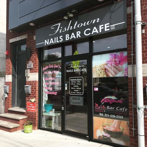 Fishtown Nails Bar Cafe is a new addition, next to Pizza Brain at York/Frankford. I've heard nothing but good things! Back-to-school mani/pedi special - $35 Monday - Wednesday til 9/13. Check out their insta at @fishtown.nailsbar. #fishtown Nail Salon Exterior, Nail Bar, Bar Cafe, Mani Pedi, Nail Salon, Philadelphia, Brain, Back To School, Pizza