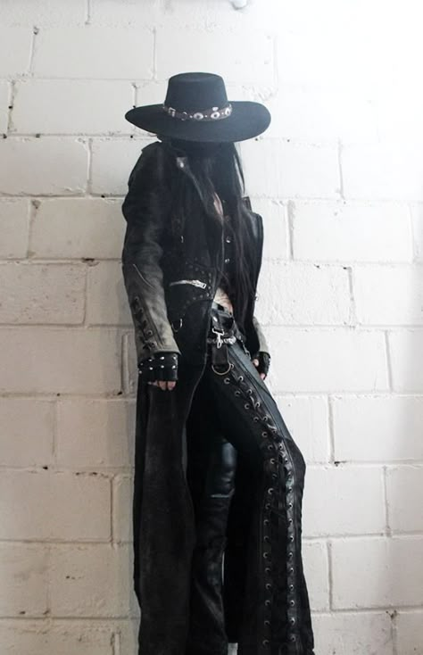 The dark, gothic, cold creature is the mystery of the WWE. She's know… #random #Random #amreading #books #wattpad Goth Cowboy, Cowboy Aesthetic, Fest Outfits, Wilde Westen, Cowboy Outfits, Animale Rare, Rock Punk, Gothic Outfits, Mode Inspo