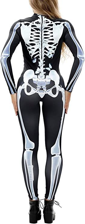 Women Halloween Party Costume Pola Jumpsuit, Scary Cosplay, Skeleton Bodysuit, Skeleton Body, Skeleton Halloween Costume, Kostum Cosplay, Skeleton Costume, Human Skeleton, Bodycon Jumpsuit