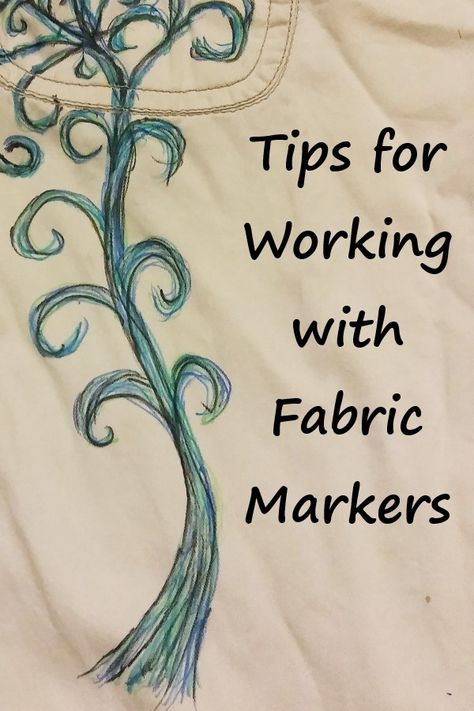 Embroidery Ideas To Cover Stains, Best Permanent Fabric Markers, Coloring On Fabric, Drawing On Fabric Ideas Textile Art, Art For Clothes, How To Use Fabric Markers, Diy Fabric Marker Shirt Design, Texta Pen Art, Fabric Marker Ideas Shirts